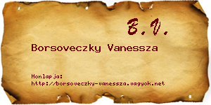 Borsoveczky Vanessza névjegykártya